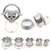 Alisouy 1PC Stainless Steel Ox Horn Skull Circle Pendant Ear Tunnels Plug Expander Stretcher Flared Gauges Piercing Body Jewelry