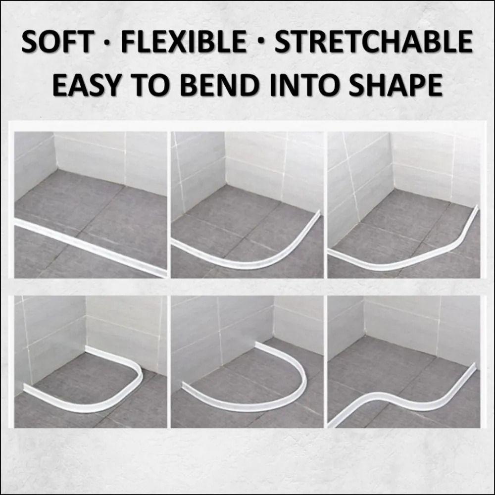 1M Curve Frame Floor Barrier Water Proof Shower Accessory Bathroom Gear  Door Threshold Gap