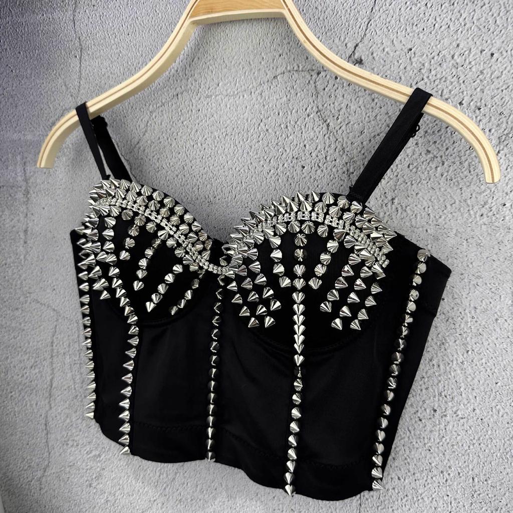 Сверхпрочный Жемчужно-золотой Zhinini Ручной работы Одежда для выступлений Ориентированный на дизайн Нишевый Конусообразный Маленький Топ-майка Внутренний слой Топ Майки и топы