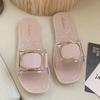 2024 Causal Women Slippers Flat Bottom Beach Shoes for Ladies Trend  Design Summer Outside Big Size Open Toe Female Slides Black