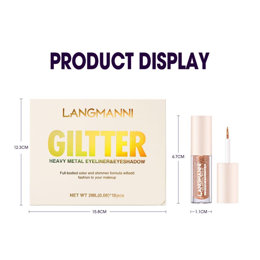 10-цветный хайлайтер, жидкая подводка для глаз, цветная блестящая сухая жидкая водоотталкивающая подводка для глаз, подарочный набор