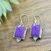925 Sterling Silver Earring, Purple Copper Turquoise Gemstone Earring