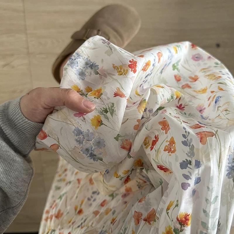 100x145см Хлопковая Поплиновая Ткань Пасторальный Стиль Свежая Ткань с Цветочным Принтом Для DIY Шитья Одежды для Кукол Платья Пижамы Рубашки