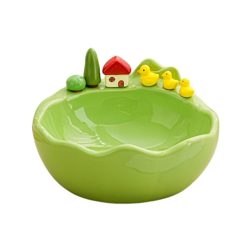 Cartoon Fruit Serving Plate Decoration Fruit Storage Tray Fruit Bowl with Fork  Dining Table