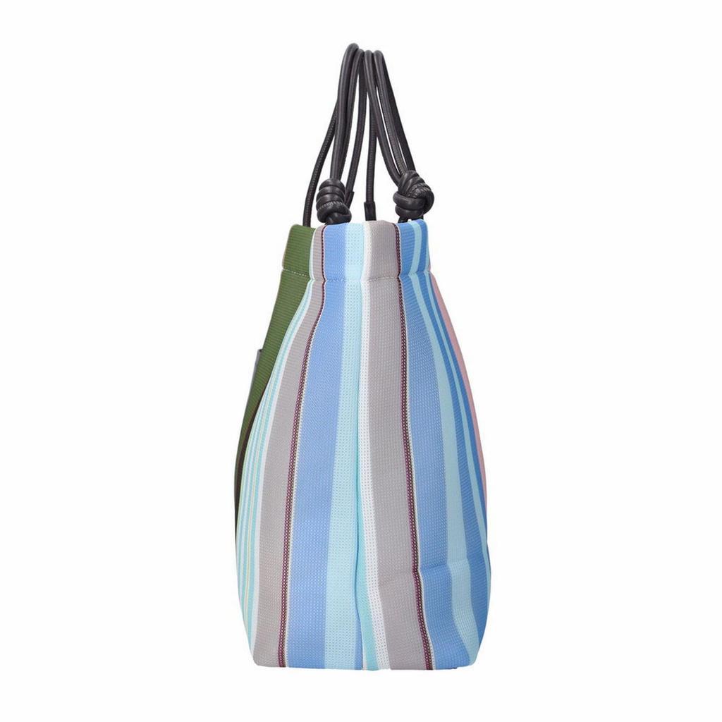 1165 1166 Horizontal Fluffy Tote Bag Medium Wafer SC MED Wafer Striped [Rootote] (116501 Saxophone)