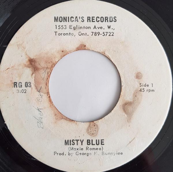 Пластинка 7 дюймов MAX ROMEO Misty Blue RG03 Monicas Record Канада Регги Ска Даб Б/у
