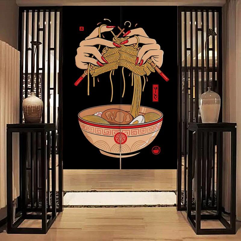 Nordic Door Partition Kitchen Snack Shop Restaurant WartainJapanese Sushi Dharma Fish Door Wartain Printing Bedroom Window
