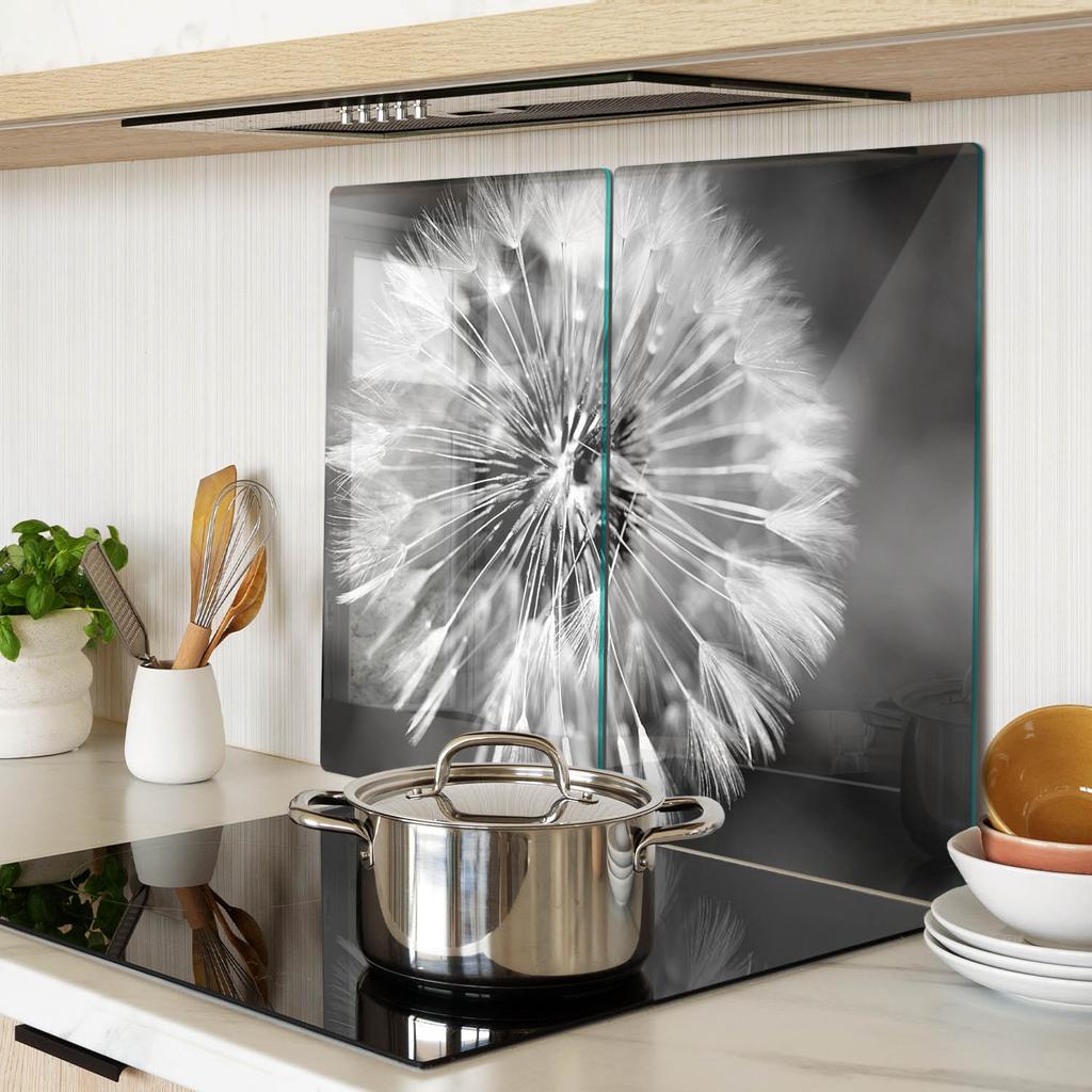 Two Decorative Tempered Glass Cutting Boards Dandelion 2x30x52 cm