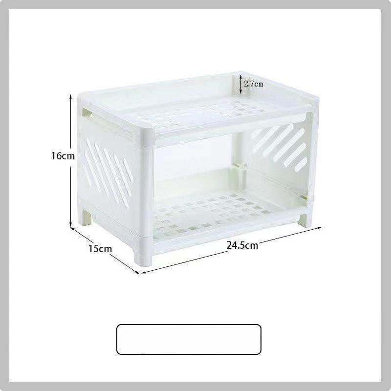 1 ПП Настольная Двухъярусная Стойка для Хранения Прямоугольное Хранение для Студенческих Офисных Столов Косметика Канцелярские товары Стойка для Хранения