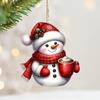 Подвеска в виде оленя Санта-Клауса, праздничная рождественская елка, подвесное украшение, акриловое украшение в виде мультяшного Санты