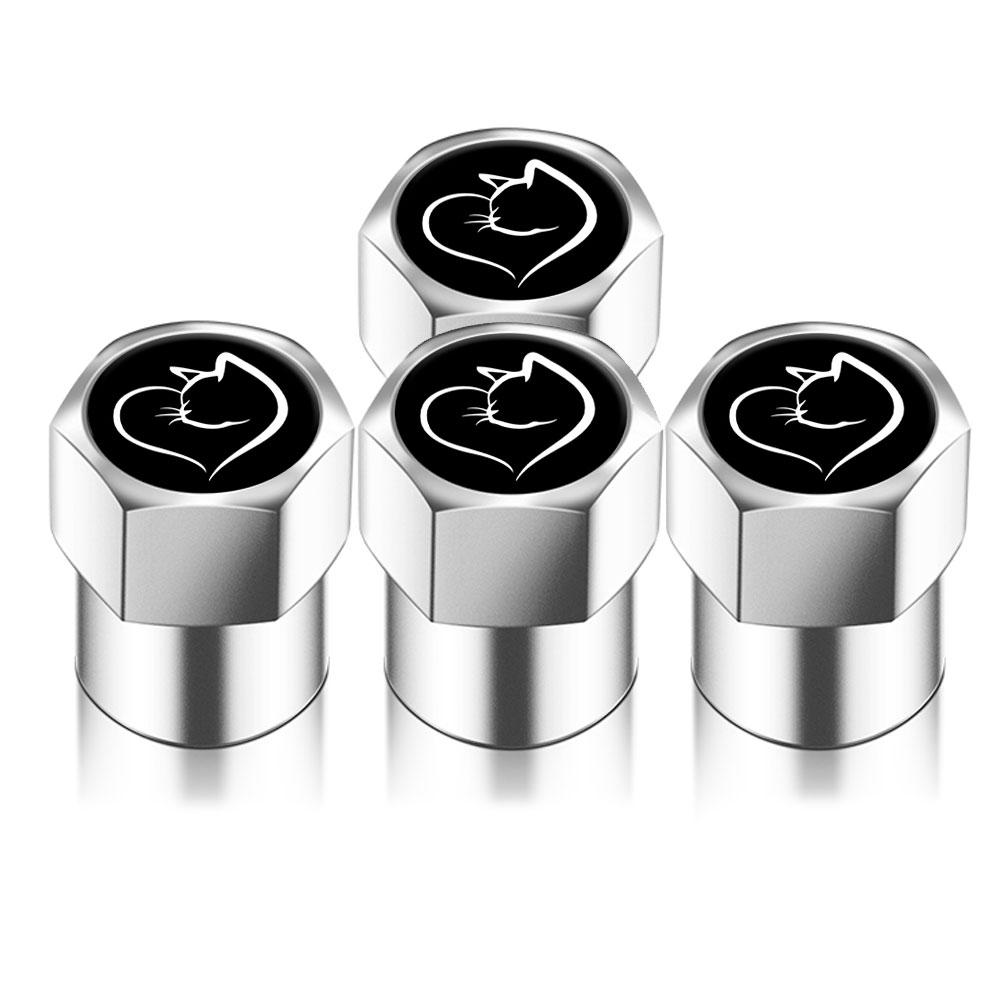 Универсальные колпачки для воздушных клапанов на колесах, наклейки на вынос автомобиля, кошачье сердце, автомобили, мотор, автоаксессуары, декор для стайлинга автомобилей, подарок