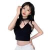 Women's Camisole Pullovers Spaghetti Strap Tank Top Lightweight Crop Top Sleeveless Knitted Casual Base Shirt