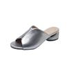Summer Slipper for Women Gold Elegant Low Heels Slipper Silver Soft Leather High-Heeled Sandals Casual Shoes Size 35--43