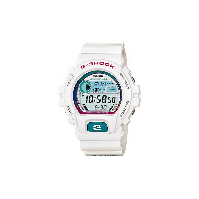 Casio Водонепроницаемость 200 метров, кварцевый механизм на солнечных батареях, полимерный ремешок, японские и корейские часы, одинаковый стиль для мужчин и женщин, синий циферблат glx-6900-7