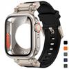 Силиконовый ремешок + защитный чехол, совместимые для Apple Watch Ultra2 49 мм 44 мм 45 мм 41 мм 40 мм для серий IWatch 9 8 7 6 SE 5 4 3 2 1