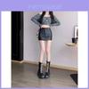 Streetwear Pu Mini Skirt With Zipper For Trendy Girls Spring