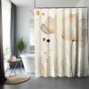 Elegant Beige And White Abstract Floral Waterproof Shower Curtain – Ideal For Adding A Soft And Stylish Touch To Your Bathroom