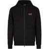 Мужская толстовка EA7 с логотипом, с капюшоном, хлопковая, на молнии, с длинным рукавом, черная 7M000568-AF13512-MC004