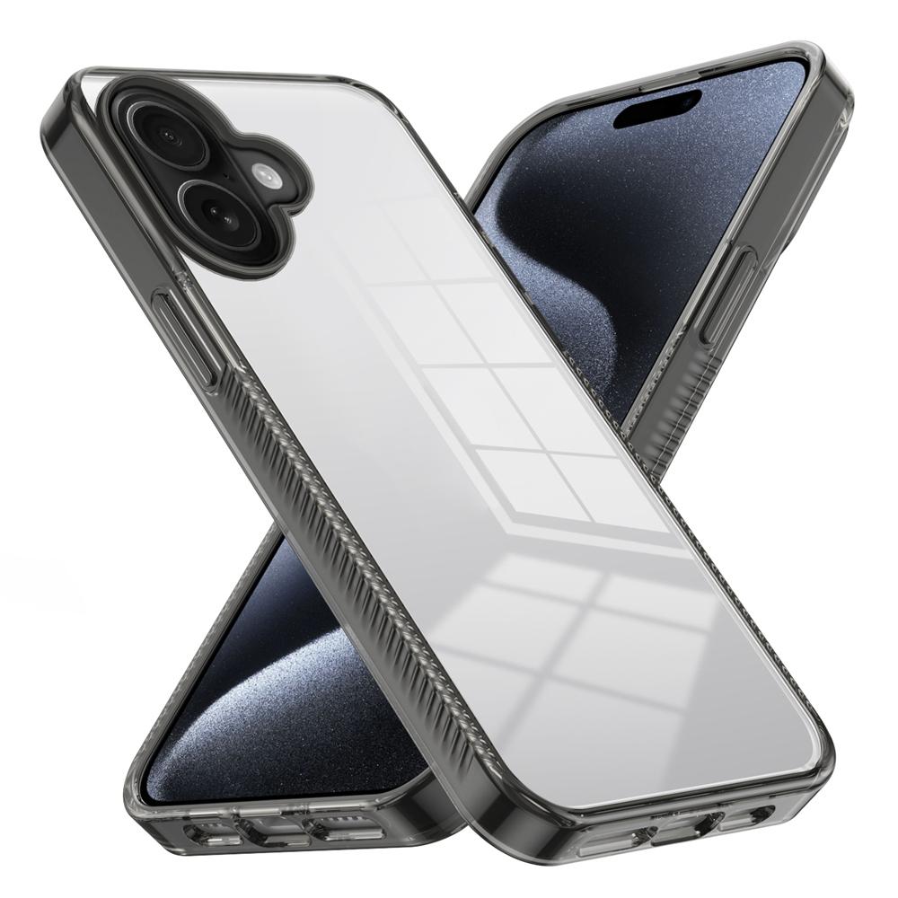 KEYSION Transparent Case for iPhone 16 Pro Max 15Plus TPU+PC Anti-slip HD Clear Shockproof Phone Cover for iPhone 15 Pro 16 Plus