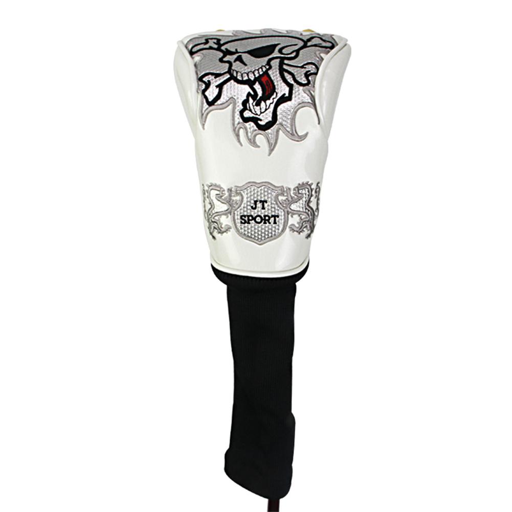 1 Set Pu Golf-sports Wood Club Head Cover Skull Pattern Exquisite Cue Cap Cover With Exquisite Embroidery Craftsmanship Cover