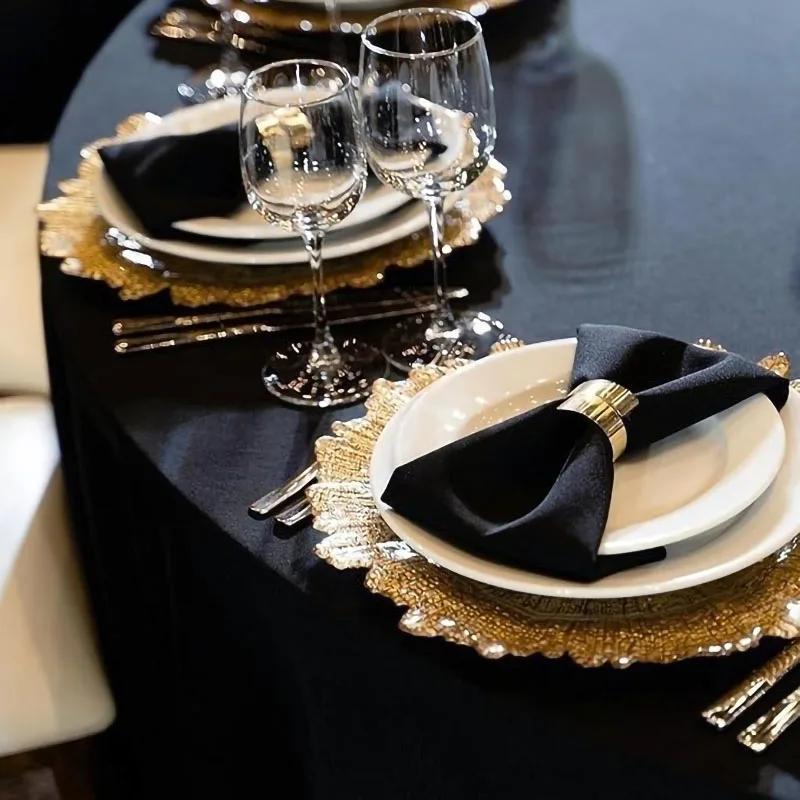 Скатерть из полиэстера, круглая, устойчивая к пятнам и складкам, моющаяся, для обеденного стола, фуршетов и кемпинга