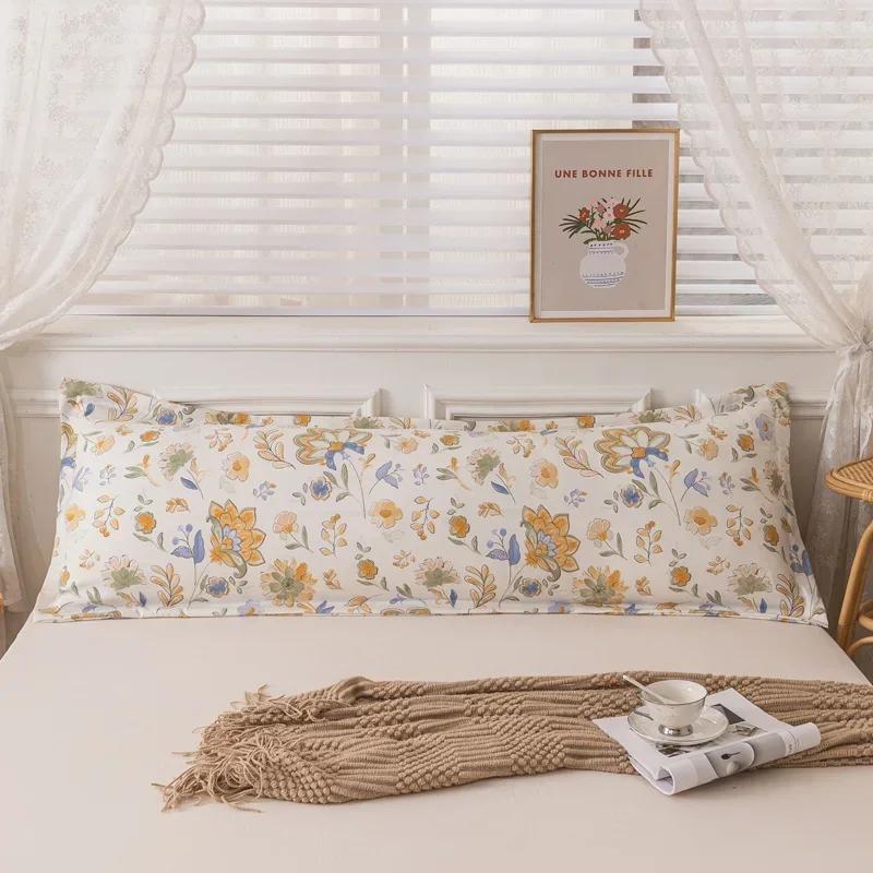 Новая удобная длинная наволочка из мягкого хлопка, двойные длинные наволочки с принтами и однотонными цветами для украшения дома 120/150/180 см, 1 шт.