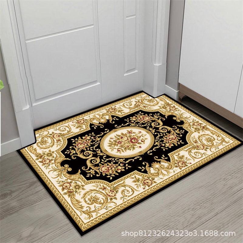 European Style Modern Non-Slip Water-Absorbing Door Mat, Machine Washable Entrance Carpet
