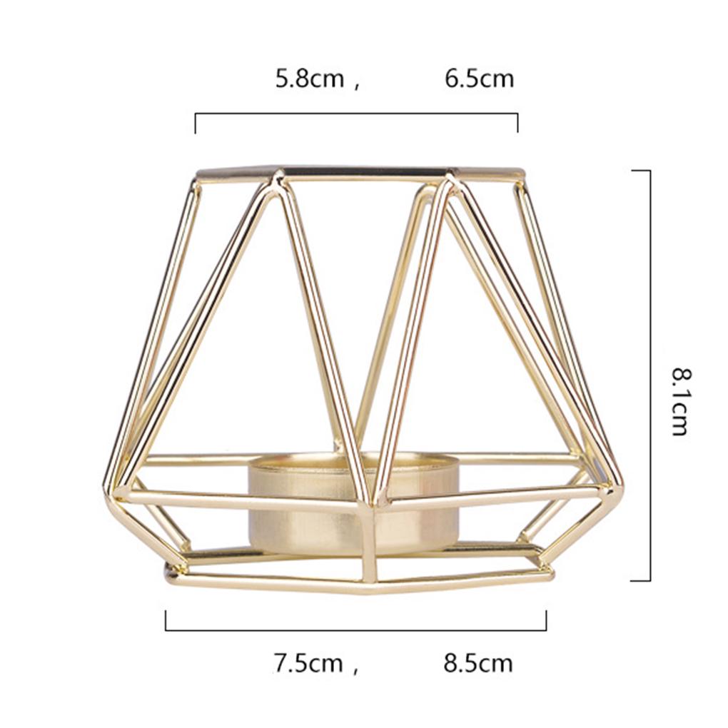 Gold Iron Candleholders Geometric Candlestick Tealight Votive Candle Cup Home Decoration