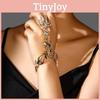Alloy Fashionable Rhinestone Linked Finger Bracelet For Women Wear Casual