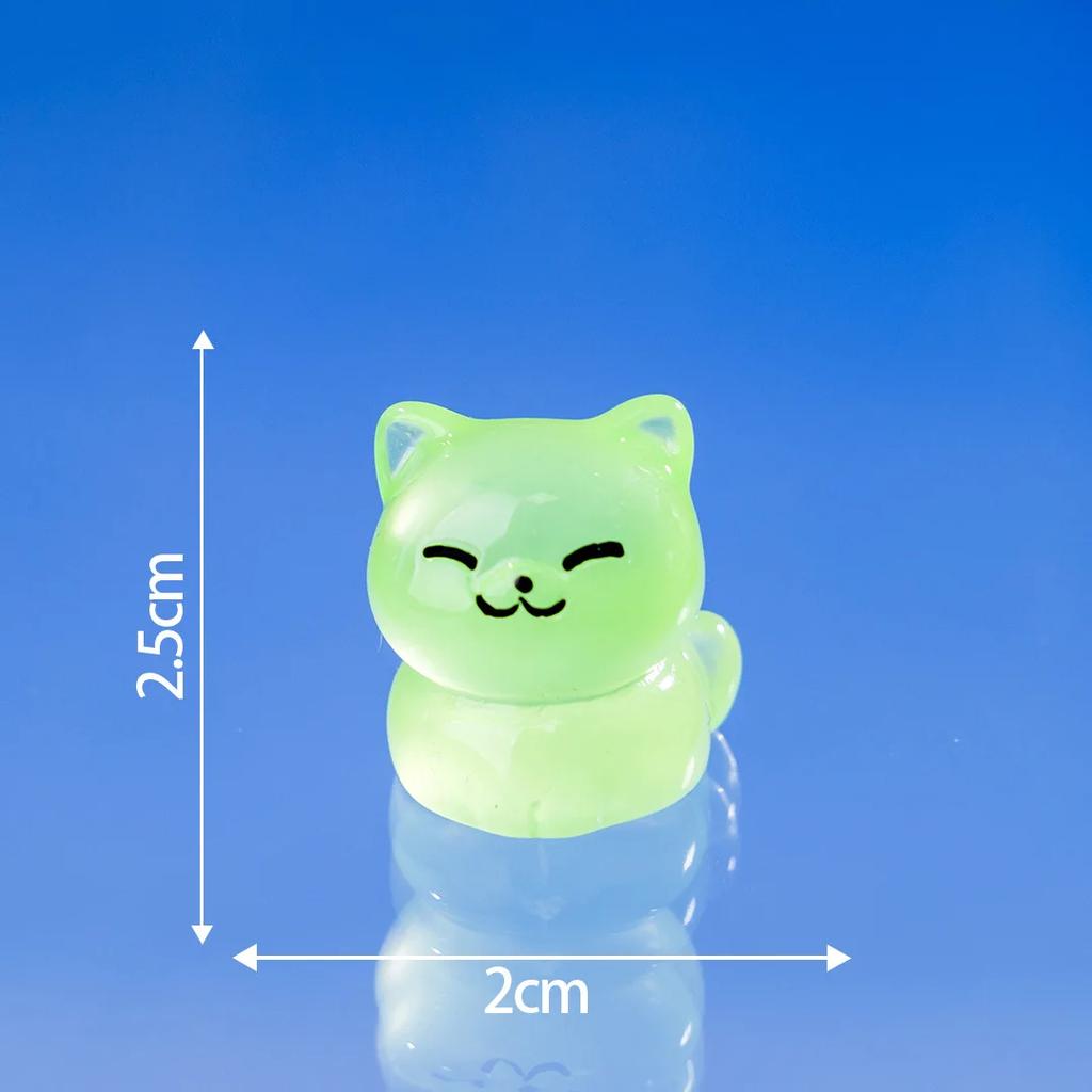 10 Colourful Lucky Kittens Glow In The Dark Mini Black Cats Home Decor Decorative Figurines Miniature Desk Decoration