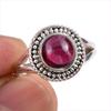 Natural Garnet Gemstone 925 Solid Sterling Silver Jewelry Ring Size 7.5 i8I04