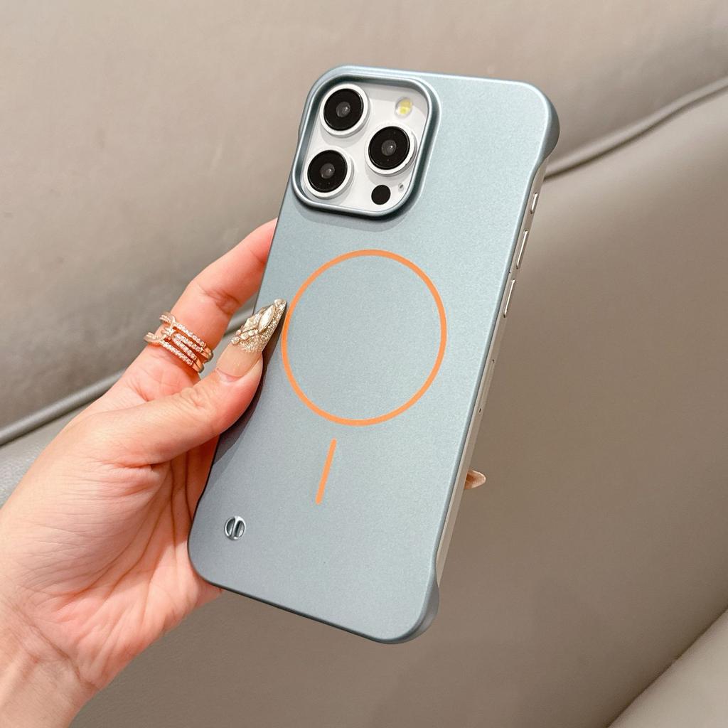 Подходит для iPhone16Promax Безрамочный чехол для мобильного телефона Твердый ПК Магнитная адсорбция Защитный чехол для Apple 15 14 Матовый