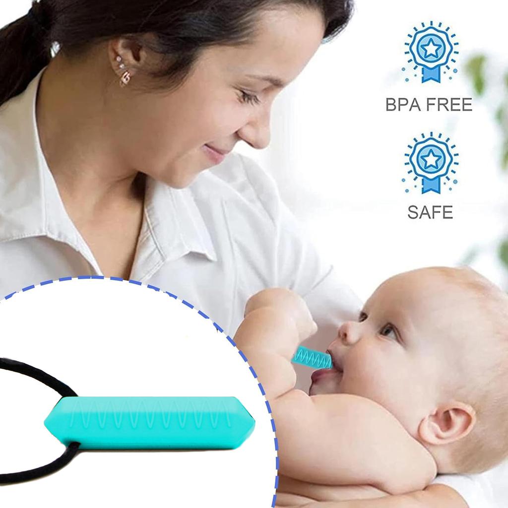 Жевательное ожерелье, прочная и долговечная силиконовая жевательная игрушка, резиновая сенсорная игрушка, помогающая с саморегуляцией и успокаивающая подарок