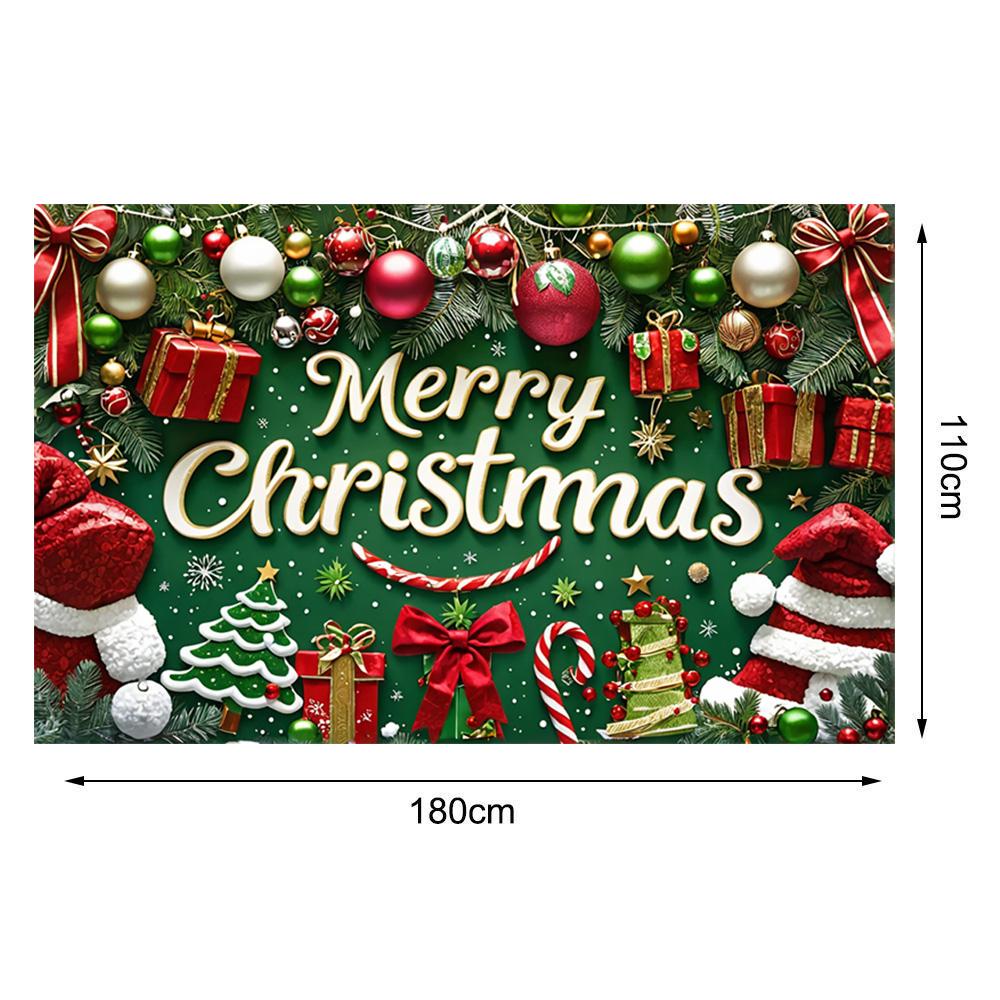 Зеленый Красный Веселый Рождественский Фон Санта Снеговик Большой Баннер Уличные Украшения Для Дома И Сада Для Рождественской Вечеринки Новогодние Декорации
