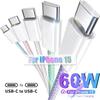 60W PD USB C Fast Charging Cable for iPhone 15 16 Pro Max 15 16 Plus Samsung Huawei Xiaomi Redmi Type C To Type C Braided Cable