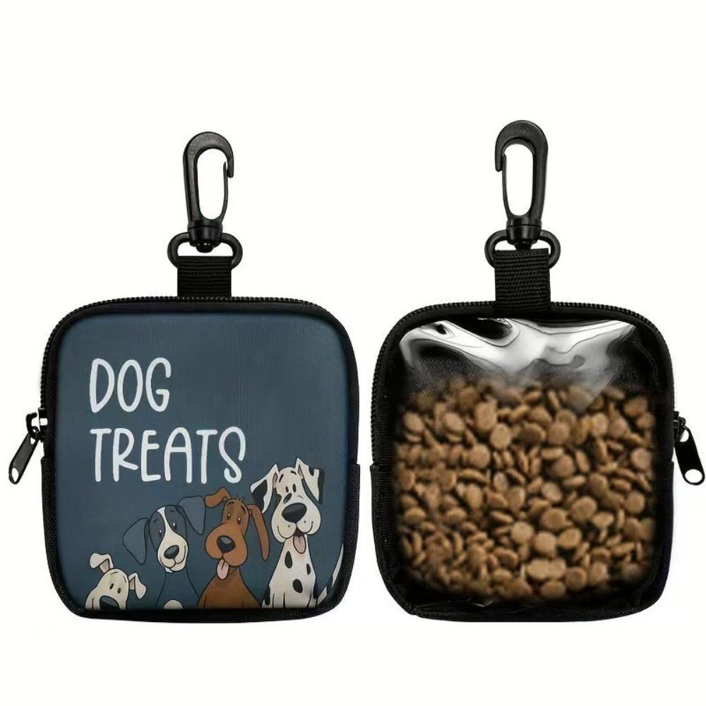 Zipper Closure Dog Treat Pouch Transparent Window Pet Snack Bag Pet Feeding Bag Pet Training