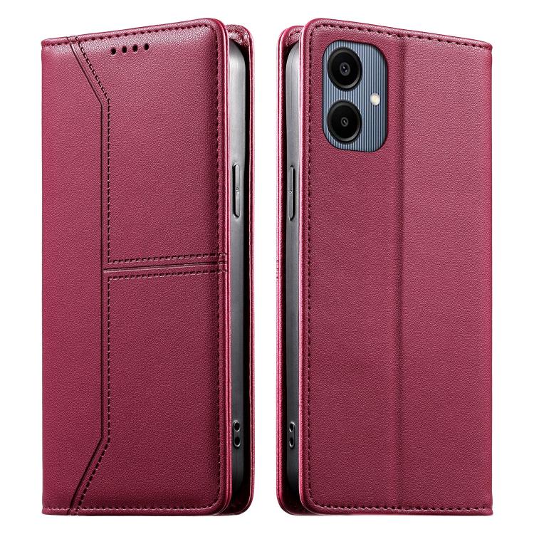 Stitched Line Magnetic RFID Vegan Leather Phone Case, Card Slots Wallet Shockproof Protective Flip Cover For Samsung Galaxy A06 / A07 4G / 5G