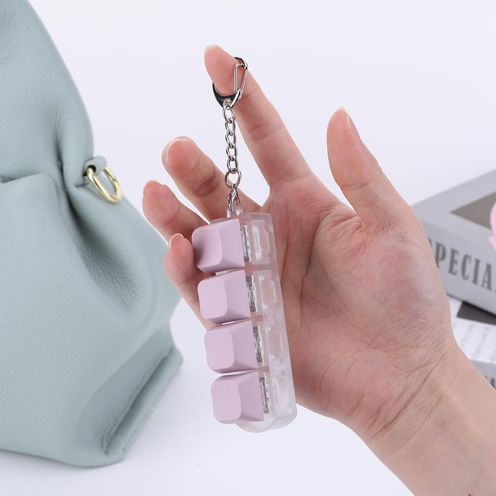 Button Keycap Fidget Keychain Toys 4 Keys Mechanical Keyboard Axis Tester DIY Keycaps Office Stress Relief Toy Adult Kids Gifts