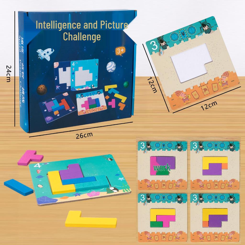 Quick Battle Parent-Child Educational Puzzle Game – Colorful Square Building Blocks for Two Players