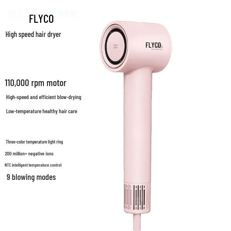 FLYCO High-Speed Negative Ion Hair Dryer FH6370 CN plug (adapter included)