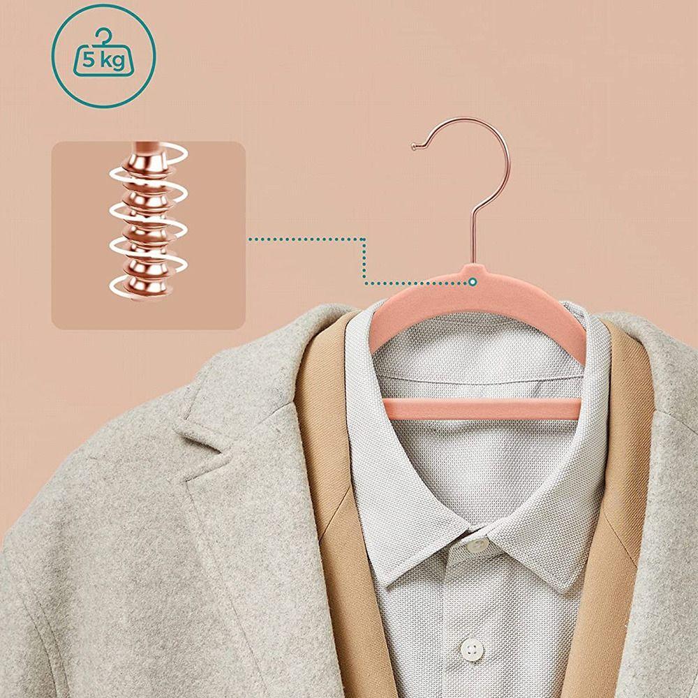 5PCS Black Dress Rack Non-slip Flocked Clothes Hangers Adult Hanger Coat Holder Velvet Hangers