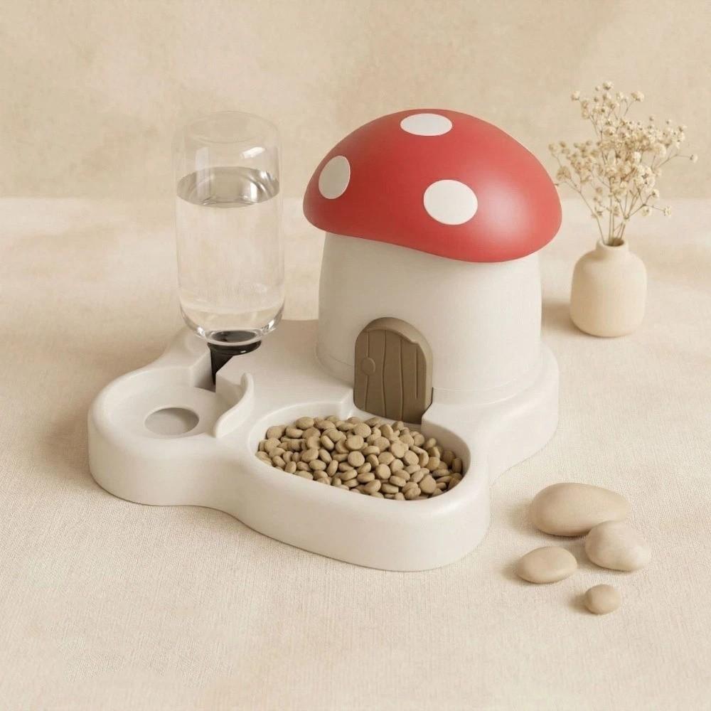 2 in 1 Mushroom Pet Automatic Feeder Large Capacity Cat Water Dispenser Multi-Pet Household