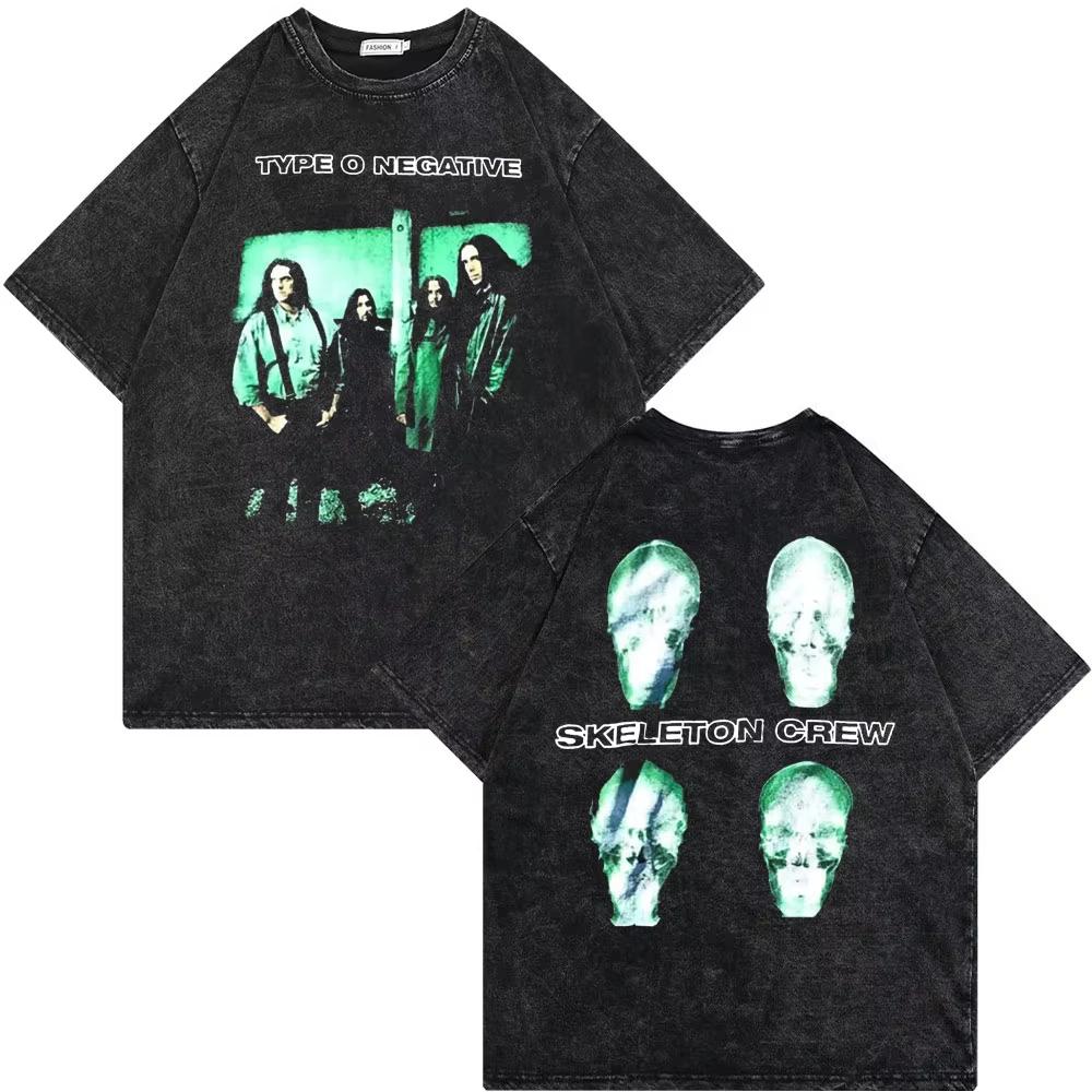 Рок-группа Type O Negative Suspended In Dusk Streetwear Washed Vintage Tshirt Oversize Tee Men women Casual Top