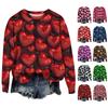 Women's Fashion Printed Long Sleeve Loose Round Neck Sweatshirt Top Fall