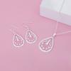 Silver Plated Necklace Set S925 Silver Earrings Set S925 Silver Vintage Palace Necklace Earrings Fashion Two Piece Set