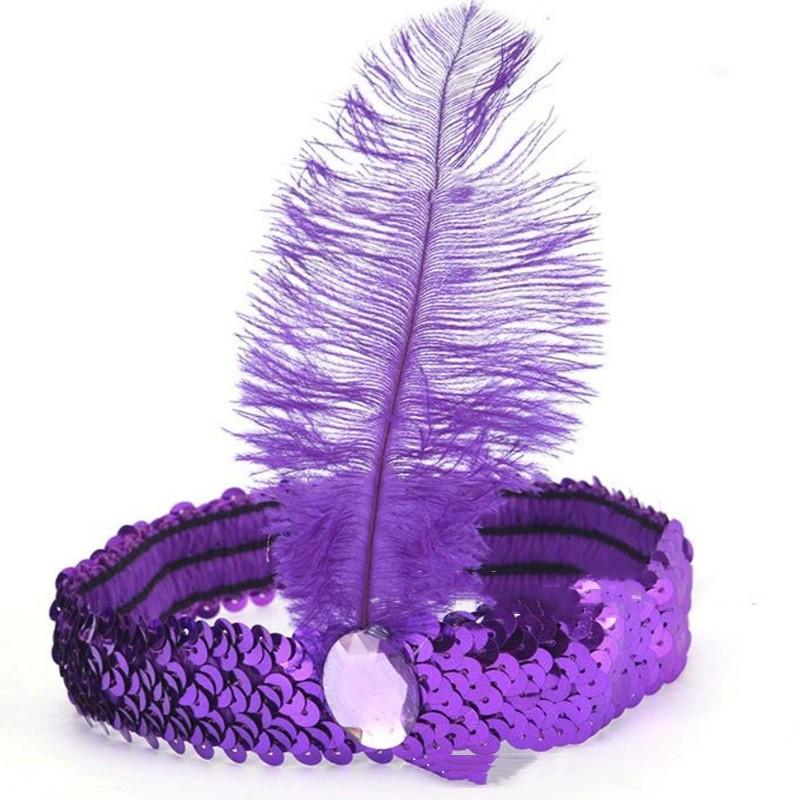 Sequins Feather Crystal Headband Indian Feather Headdress Holiday Party Indian Hairband Fashion Women Hair Accessories
