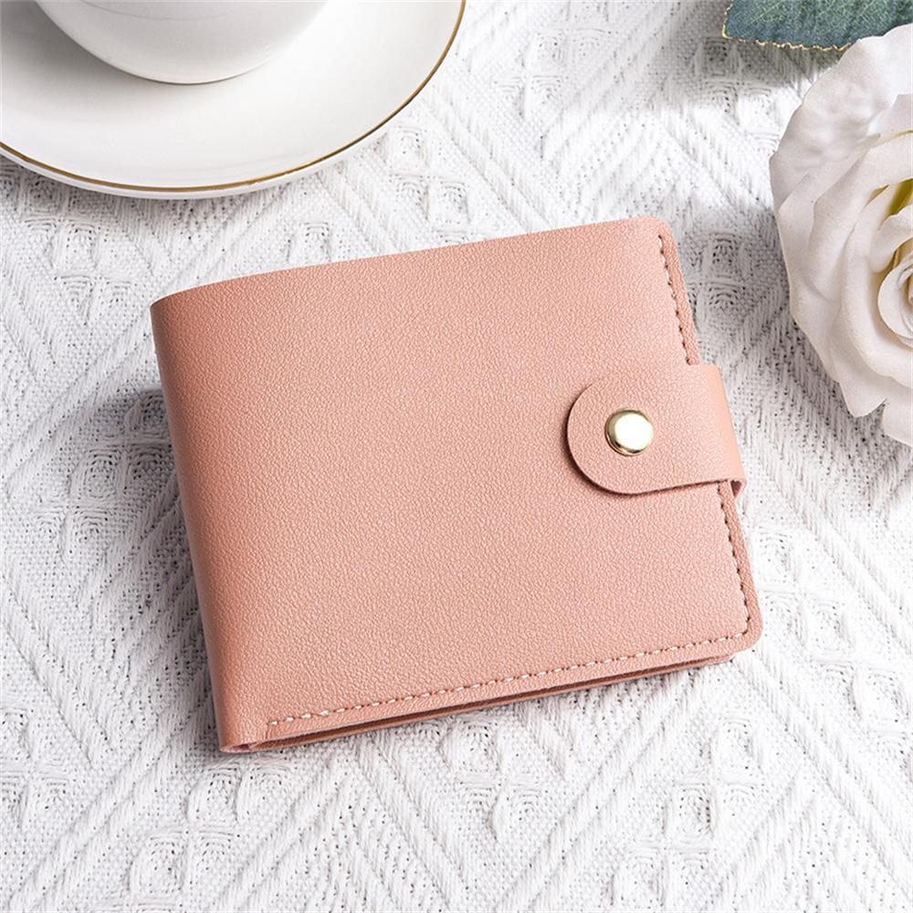 Pu Leather Small Short Wallet Bag Multi Card Holder Students Ultra-Thin Cowhide Coin Purse Clip Clutch Pouch for Men Women