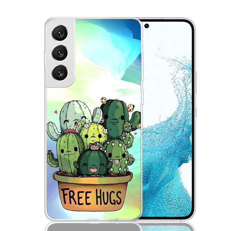 Cartoon Plant Cactus Phone Case For Samsung Galaxy S26 Ultra S23 S24 S25 Edge S20 FE S21 S22 Plus Soft Print Shell Cover Fundas