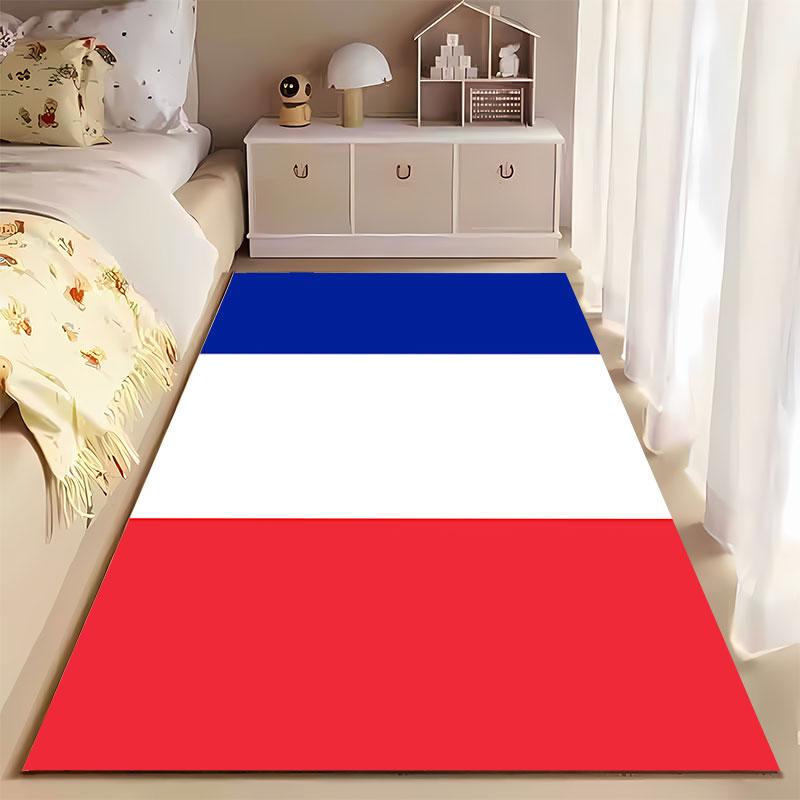 Tricolor Red White Blue Carpet suitable as a non-slip mat for the living room or bedroom sofa