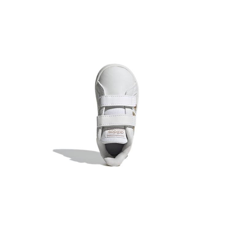 Adidas Neo GRAND COURT Abrasion Resistant Low top Skateboard Shoes White Gold Infant And Toddler FZ3528